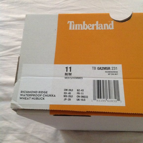 Timberland Men\'s Richmond Ridge Wheat Nubuck WP Chukka Boots - 11M - New in Box main image 8